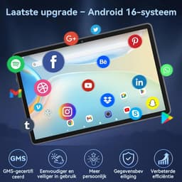SnelShoppen - 11 Inch Tablet Android 16 met Gemini AI, T7250 Octa-Core, 32GB RAM, 128GB ROM, 16MP + 8MP Camera, 8000mAh, 1920x1200 IPS HD, Wi-Fi 5.8GH — thumbnail 3
