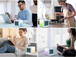 RWB® Mobiele Airco Zonder Afvoer - Luchtkoeler - Aircooler- Wit/ Grijs- 17 cm x 17 cm x 17 cm — thumbnail 5
