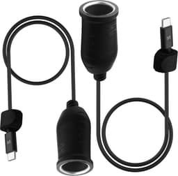 SnelShoppen - USB C naar Sigarettenaansteker Adapter 3M 12V Type-C Female naar Female Verlengkabel voor Dashcam, GPS, Auto LED Verlichting en Ventilat — thumbnail 4