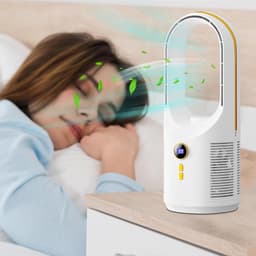 Bladeless Ventilator - Tafelventilator - Persoonlijke Koeling - Stille Werking - 34x14x34 cm - Wit — thumbnail 4