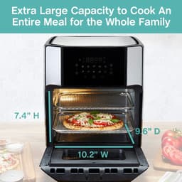 Airfryer Oven - Heteluchtfriteuse Rotisserie - Gezond Frituren - 10 Digitale Menu's - 12.6 Liter - Zwart — thumbnail 3