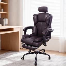 Gaming-Stoel – Met Ventilator, Ergonomische Bureaustoel, Luchtkoeler & Koeling, Geventileerde Zitting, Ligfunctie, Massage, Verstelbare Directiestoel, Bruin — thumbnail 5