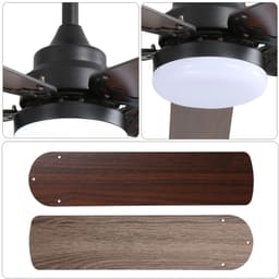 Flache Deckenventilator 106 cm met LED Verlichting en Afstandsbediening – DC Motor Stil 6 Snelheden Timer Lichtgeheugen Dimbaar 3000K–6000K Zwart — thumbnail 2