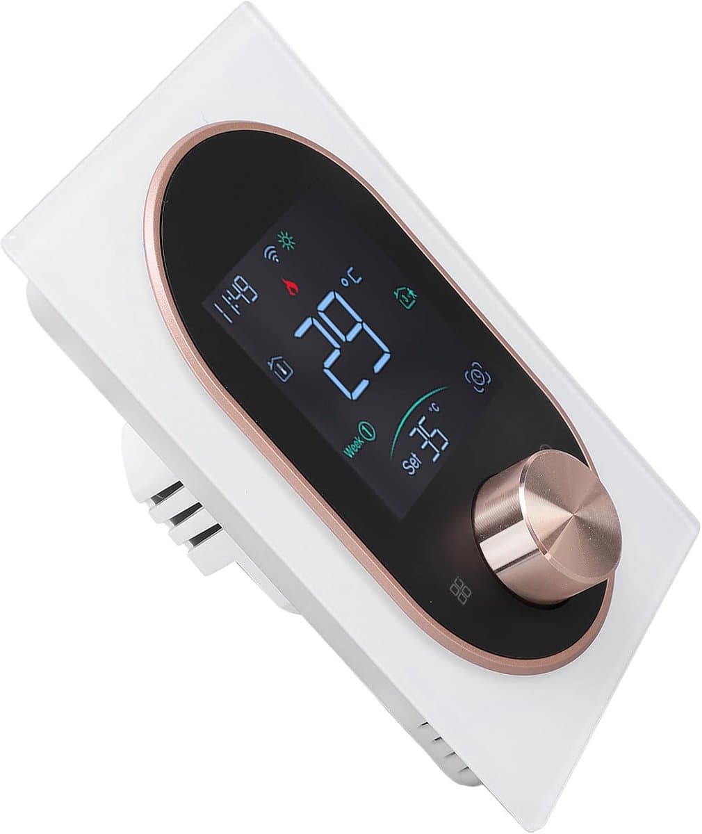 Slimme Thermostaat - Digitale Thermostaat Programmeerbare Thermostaat - Comfortabel Huis - Kleuren LCD Scherm - 130x88x38.3mm - Wit — afbeelding 1