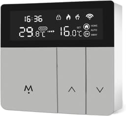 Slimme Thermostaat - Temperatuurregelaar - Energie Besparen - Wekelijks Programmeerbaar - 16A - Zilver — thumbnail 1