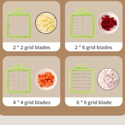 Groentesnijder Hakmolen - Keukenmachine Rasp - Maaltijden Voorbereiden - 16-in-1 Multifunctioneel - 20x20x13 cm - Grijs — thumbnail 2