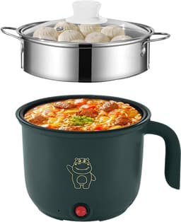 Mini elektrische hot pot - Draagbare kookpan - Snelle maaltijden koken - Met stoompan - 18 liter - Groen — thumbnail 1