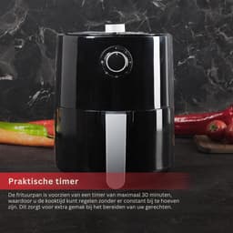 SNJY® Mini Airfryer - Airfryer Klein - Camping Airfryer - 2,5 Liter - 1200W - Zwart — thumbnail 4