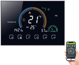 Intelligente Thermostaat - Wifi Regelaar - Comfort Verhoging - UV Vochtweergave - 4.8 Inch LCD - Zilver — thumbnail 1
