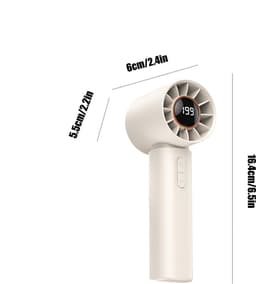 Kleine ventilator | Persoonlijke handheld bladloze ventilator met Air Turbo Tech, multi-speed aanpassing, werkt op batterijen, coole gadgets voor kamperen, werken - wit — thumbnail 5