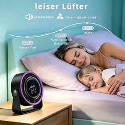 Nieuw voor 2026: Stille Turbo Tafelventilator, 3-in-1 met snelladen, tot 48 uur gebruiksduur, 180° draaibare Type-C ventilator voor kantoor en thuis — thumbnail 1