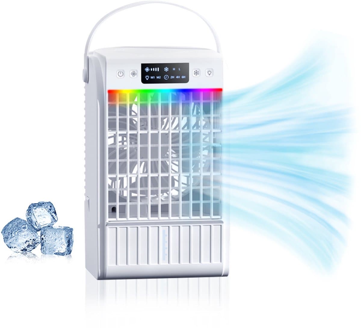 Mobiele Airconditioner - Draagbare Luchtkoeler met 1L-watertank, Verdampingskoelventilator, Airconditioner Zonder Afvoerslang, Persoonlijke Koelventilator voor Kamers & op de Camping [Energieklasse A+++] - wit — afbeelding 1