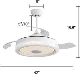 Plafondventilator, Plafondlamp, Plafond ventilator met verlichting, Plafonniere woonkamer, 3 ABS-bladen, afstandsbediening, omkeerbare DC-motor - 32W LED-verlichting — thumbnail 3