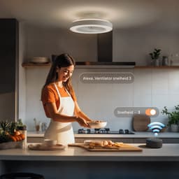 Avacy Plafondventilator met Verlichting - Plafondlamp Ventilator - Plafonniere - LED RGBW - Tuya Wifi Smart - Afstandsbediening - ⌀ 50cm - Wit — thumbnail 4
