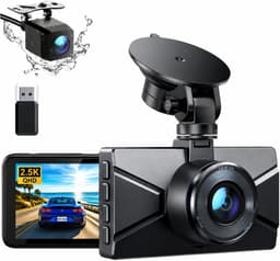 SNJY® Dashcam voor Auto - Auto Camera - Dashcam Voor en Achter - 2,5K - 170° Groothoek - Zwart — thumbnail 1