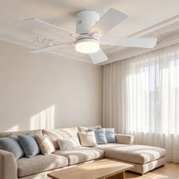 2-in-1 Plafondventilator, LED-Plafondventilator, 3 Instelbare Kleuren, 6 Snelheden, 5 Bladen, Timerfunctie, Geschikt voor Zowel Winter als Zomer, Ideaal voor Meer Comfort (Wit, 107 cm) — thumbnail 4