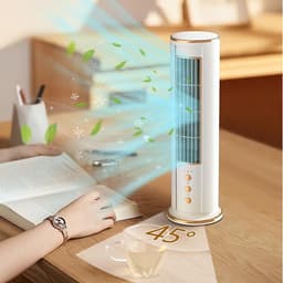 KZQ Bladloze Oscillerende Torenventilator 13 Inch Stil Draagbaar Voor Slaapkamer Kantoor En Thuis Wit — thumbnail 3