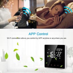 Slimme thermostaat - Temperatuurregelaar - Thuiscomfort regelen - App bediening - 86x86 mm - Wit — thumbnail 3
