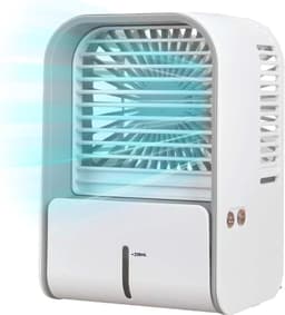 Bureauventilator met luchtcirculatie, Kleine stille bureauventilator, Compact en draagbaar, Voor slaapkamer, kantoor en bureau — thumbnail 1