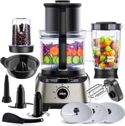 Multifunctionele Keukenmachine - Voedselverwerker Blender - Culinaire Bereidingen - 11-in-1 Accessoires - 25 Liter Kom - Zwart Grijs — thumbnail 1