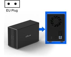 Blueendless USB-B-interface 3,5 inch 2 Bay RAID Combination Array HDD externe behuizing (EU-stekker)