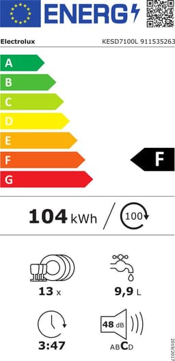 Electrolux KESD7100L Volledig ingebouwd 13 couverts — thumbnail 2