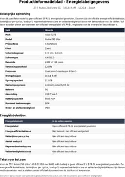 ZTE Nubia Z60 Ultra 17,3 cm (6.8") 5G USB Type-C 16 GB 512 GB 6000 mAh Zwart — thumbnail 3