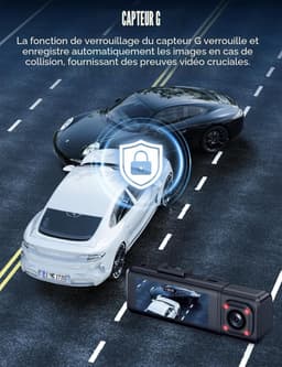 4K dashcam voor en achter, 3-kanaals dashcam met hardwire-kit, 24-uurs parkeerbewaking, 64 GB SD-kaart, Wifi, App, Nachtzicht — thumbnail 3