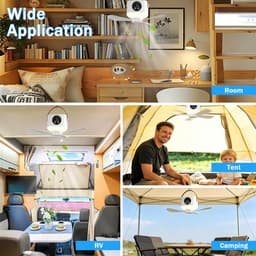 kampeer ventilator - tentventilator -Draagbare Plafondventilator - fan - plafondventilator - ventilator - plafond ventilator met verlichting - plafondventilator lamp - plafonventilator afstandsbediening - draagbare plafond ventilator - geel — thumbnail 3