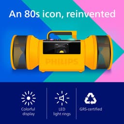 PHILIPS TAMS80Y/00 The Tube - Bluetooth Speaker - 280W - 24 Uur Accuduur - IP67 Waterdicht - Auracast - Bluetooth 6.0 - Powerbank - Geel — thumbnail 2