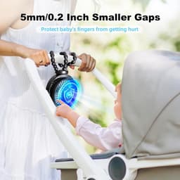 Kinderwagen Ventilator – USB Oplaadbaar – Clipventilator – 720° Draaibaar – Tot 40 Uur Accuduur – Stil – Zwart — thumbnail 1