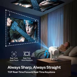 Aurzen EAZZE D1 Air Smart Mini Beamer – Full HD 1080P – 300 ANSI – Netflix – Prime Video – YouTube – Thuis bioscoop - Bluetooth 5.2 – HDR10 – Dolby Audio — thumbnail 2