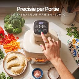 Seeger ClearFry Glazen Airfryer - 6 Programma's - PFAS-Vrij - 60°C Tot 200°C - 2.5L + 4.5L Glazen Containers - Beige — thumbnail 2