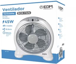 EDM Vloerventilator met Timer - Ø30,5cm - Tafelventilator - 3 Snelheden - Compact & Krachtig - 45W - 38,5 x 13 x 46 cm - Wit/Grijs — thumbnail 4