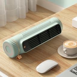 Mini torenventilator - Tafelventilator - Circulatieventilator - Drie windsnelheden - Geschikt voor slaapkamers, keukens en badkamers - Lichtgroen — thumbnail 3