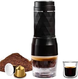 Draagbaar koffiezetapparaat | draagbare espressomachine | 3-in-1, draagbare koffiemachine | warm/koud water, handmatige espressomachine voor capsule en grondhandpers, brouwer, wandelen, reizen — thumbnail 1