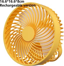 Campingventilator met verlichting, oplaadbare USB-bureauventilator, draagbare kleine ventilator voor in de tent — thumbnail 2