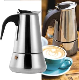 Italiaanse koffiemaker - Percolatiekoffiemaker - Italiaanse mokapot - Franse koffiemaker - Europese espresso - Roestvrij staal - 12 kopjes - 600 ml - Zilver — thumbnail 4