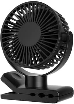 Air & Flow Mini Ventilator - Krachtige Draadloze Fan op Batterijen - USB-C Oplaadbare Ventilator - Draadloos & Oplaadbaar - voor Bureau, Auto, of naast je bed - Zwart — thumbnail 1