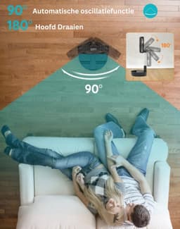 Statiefventilator - Zomerkoeling - Staande ventilator - Verkoeling woonkamer - Slaapkamer ventilator - Hittegolf oplossing - Verstelbare ventilator - Ventilator met afstandsbediening - Stille ventilator - Draaibare kop - Frisse lucht in huis - Zwart — thumbnail 3