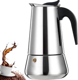 9 Cup Stovetop Espresso Maker Stainless Steel Moka Pot Espresso Maker Percolator Italian Coffee Maker Capable Mocha Coffee Machine Cafe Percolator Classic Maker for Home & Camping 450ml 15oz — thumbnail 1