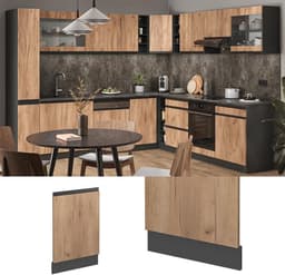 Vaatwasserpaneel - Frontpaneel Vaatwasser - Keuken Integratie - Greeploos Design - 45 cm breed - Goudbruine Eik — thumbnail 4