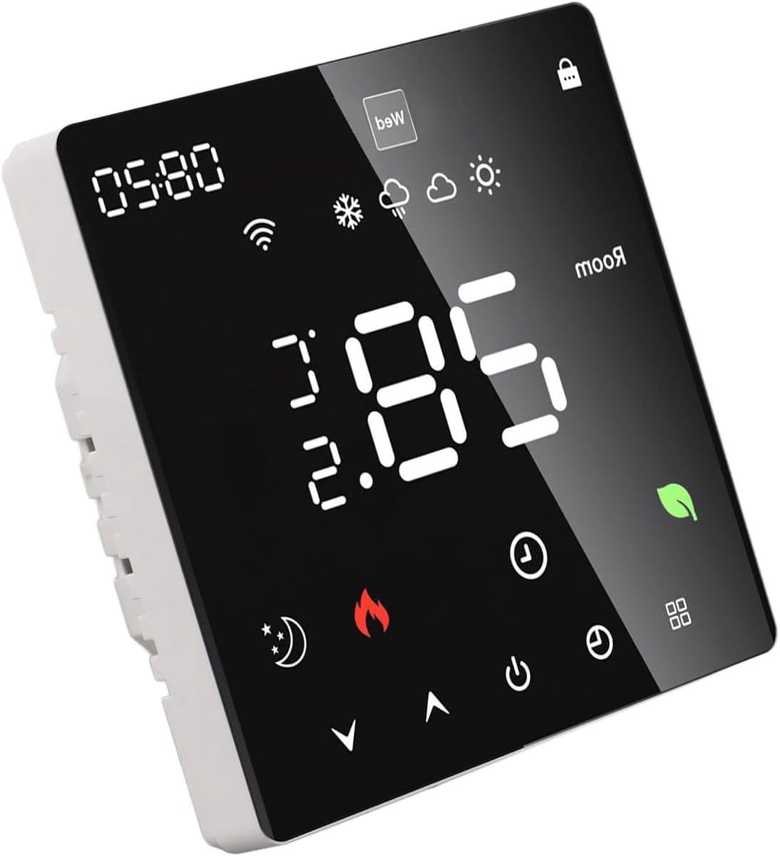 Slimme Elektrische Verwarmingsthermostaat - Programmeerbare Thermostaat Vloerverwarming - Energie Besparen - Kleuren Touchscreen Display - 41 x 86 mm - Wit — afbeelding 1