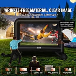 Beamer Scherm - Projector Scherm - Projector Screen - Projector Scherm voor Beamer - Projector Doek - Home Cinema Thuisbioscoop - Draagbare Beamer - Outdoor Projectie - 16ft — thumbnail 3