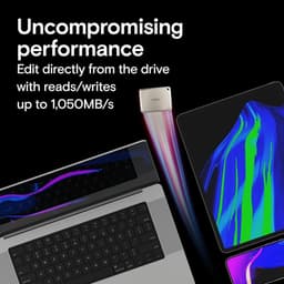 Draagbare Externe SSD - Snelle Opslag - Bestanden Overzetten - Water en Stofbestendig - 1TB - Lichtgoud — thumbnail 5