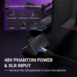 FIFINE SC9 - Zwart - Streaming Deck - DJ Mixer - Gaming Mixer - Podcast / Stream / Gaming - XLR Aansluiting - Line-in - Voice Changer — thumbnail 2