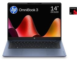 HP OmniBook 3 14-hz0716ndx - Copilot+ Laptop - 14 inch - Snapdragon X - 16GB/512GB - QWERTY - 2K OLED - Studenten laptop