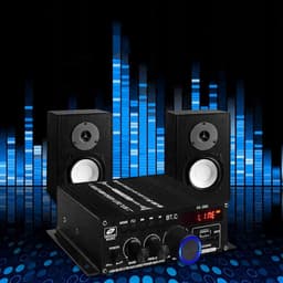 12V Bluetooth Versterker 40W - 2.0 Stereo & Aluminium Behuizing - FM USB SD Multi-source - 90dB Signaal-ruis & 20Hz-20kHz - Incl. Afstandsbediening - Voor Thuis & Auto — thumbnail 4