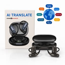 Home & Marker - AI Vertaal Oordopjes - Vertaal Apparaat - Real-time Vertalings oordopjes - 144 Talen & Dialecten - Offline Functie - Draadloze Spraakvertaler voor Reizen & Zakelijk - Bluetooth 5.4 - Zwart - TRANZIO — thumbnail 1