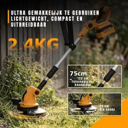 QORA® Kantenmaaier - Grasmaaier - Accugrasmaaier - Oranje/Zwart - 100cm x 10cm x 10cm — thumbnail 2